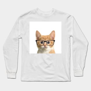 Red kitten with glasses Long Sleeve T-Shirt